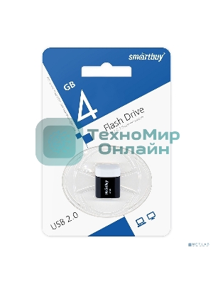 Флешка USB Smartbuy LARA black (SB4GBLara-K), 4Gb, USB 2.0, R/W 15/5, черный/белый