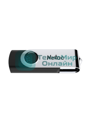 Флешка USB Netac U505 (NT03U505N-032G-20BK), 32Gb, USB 2.0, R/W 70/30, черный/серебристый