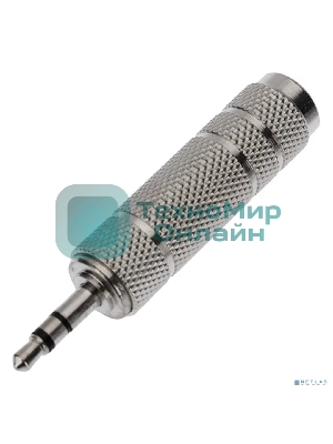 Переходник Rexant 3,5мм стерео штекер - 6,3мм стерео гнездо, металл