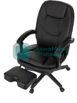 Кресло Бюрократ CH-868N-BF черный, экокожа, подставка для ног