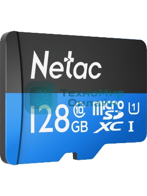 Флеш-Карта NeTac P500 Standard MicroSDXC 128Gb U1/C10 up to 80Mb/s, retail pack card only
