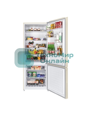 Холодильник Maunfeld MFF1857NFBG бежевый инвертер двухкамерный 336/117л морозилка снизу