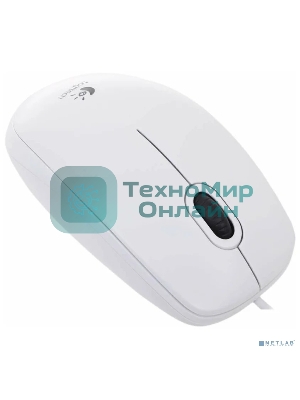 Мышь проводная Logitech B100 белый, 1000 dpi, USB, кнопки - 3