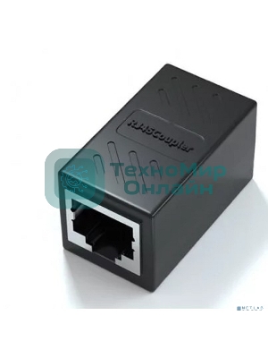 Модуль RJ-45 (F) <->RJ-45(F),FTP, проходной, ABS пластик, черный, cat.5e VCOM CT251S