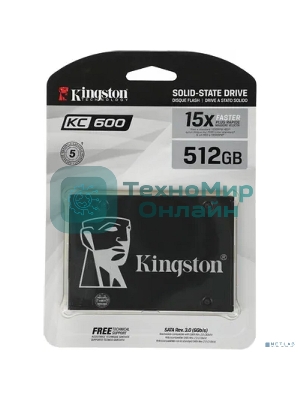 Накопитель SSD Kingston KC600, 512Gb, 2.5