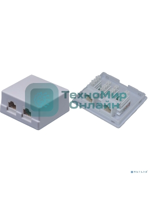 Внешняя сетевая розетка NEOMAX NM-SMB-KJ45-U5E-2PD-102-WH Cat.5E,UTP, 2 порта, белый