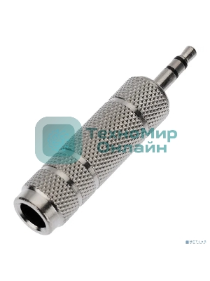 Переходник Rexant 3,5мм стерео штекер - 6,3мм стерео гнездо, металл