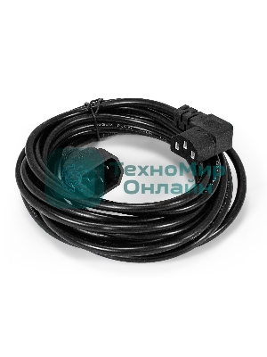 Кабель питания ExeGate Special EC-5S (C13 угловой->C14, 3*0.75мм2, CCA, черный, 5м)