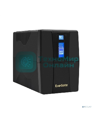 Источник бесперебойного питания ExeGate Power Smart ULB-1000.LCD.AVR.2SH 1000VA/550W, LCD, AVR, 2*Schuko, черный