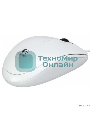 Мышь проводная Logitech B100 белый, 1000 dpi, USB, кнопки - 3