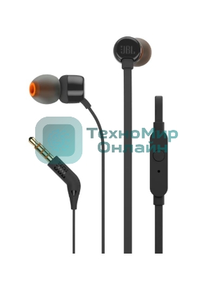 Проводные наушники JBL Tune 110 черный, внутриканальные, Jack 3.5 мм
