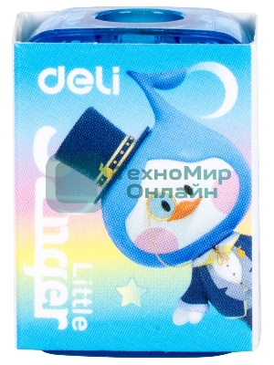 Точилка для карандашей ручная Deli EH552 Little Singer, 1 отверстие, пластик, ассорти, коробка