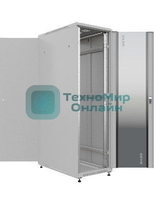 Шкаф серверный NTSS Премиум NTSS-R47U60100GS, напольный 47U 600x1000мм пер.дв.стекл металл 900кг серый 2210мм IP20