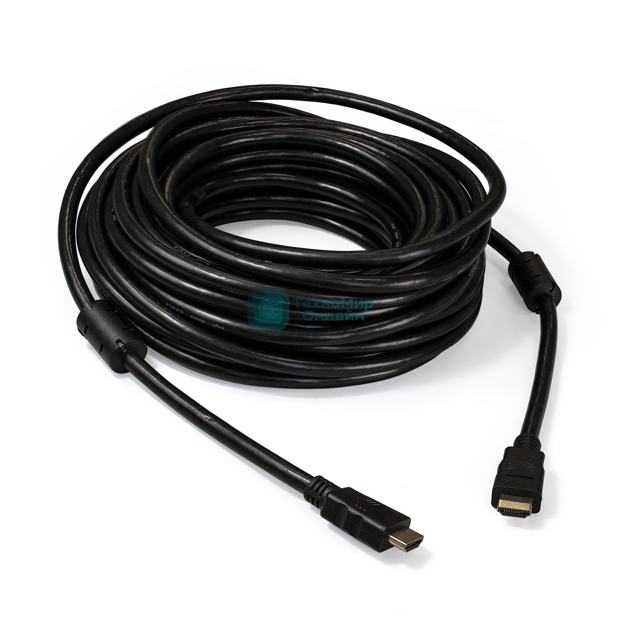 Кабель HDMI Exegate EX287727RUS EX-CC-HDMI2-15.0F (19M/19M, v2.0, 15м, 4K UHD, Ethernet, ферритовые кольца, позолоченные контакты)