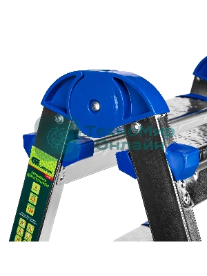 Стремянка двухсторонняя Сибртех 4 ст., сталь профиль, стальные ступени