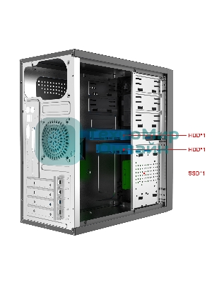 Компьютерный корпус с блоком питания Foxline 450Вт./Case Forza mATX, 450W, 2xUSB 2.0+2xUSB 3.0, Black, w/o FAN, 8 см fan PSU, power cord