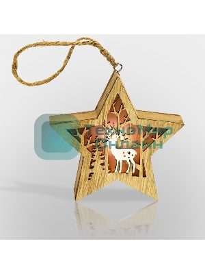 Деревянная фигурка Neon-night с подсветкой 