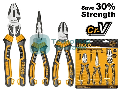 Набор шарнирно-губцевого инструмента с увеличенным рычагом 3 шт