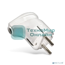 Вилка электрич. с заземл. угл. бел. 16А 250В (еврослот) UNIVersal А105