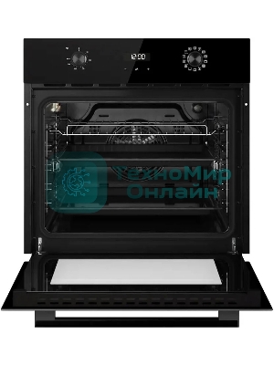Встраиваемый духовой шкаф Kuppersberg HO 677 B, High-Tech, объем 70 л, 13 режимов, электронное управление (утапливаемые переключатели, аналоговый дисплей), телескопические направляющие на одном уровне, максимальная температура 300 градусов, 2 стекла в дверце, черный