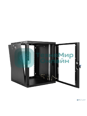 Шкаф ЦМО телекоммуникационный настенный сварной 12U (600 650) съемные стенки, дверь стекло, черный