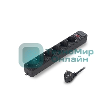 Сетевой фильтр ExeGate EX119391RUS SP-6-1.8B (6 розеток, 1.8 м, евровилка, черный)