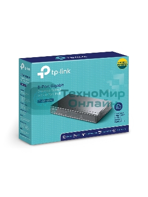 Коммутатор TP-Link SMB TL-SG1008P Коммутатор 8-port Gigabit Switch с 4 портами РоЕ