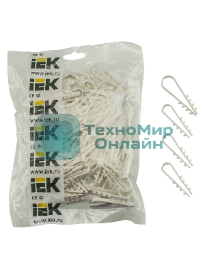 Дюбель-хомут d19-25 мм для круглого кабеля нейлон белый (уп. 100 шт) IEK UHH35-19-25-100