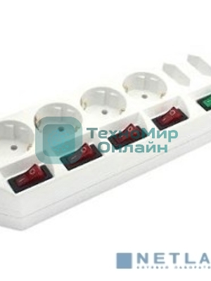 Сетевой удлинитель Most A16 5м (6 розеток) белый (пакет ПЭ)