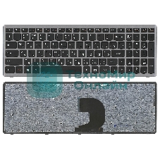 Клавиатура для ноутбука Lenovo IdeaPad Z500 черная с серой рамкой