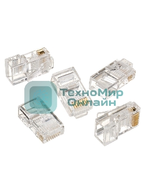 Коннектор Gembird Вилка RJ-45 LC-8P8C-001 (3-зубца) cat.5e, для одножильного кабеля (100 шт.)