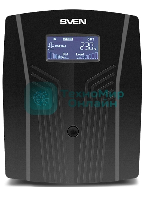 Источник бесперебойного питания UPS Sven Pro 1500 (1000 WA, LCD, USB, RG-45, 3 евро розетки)