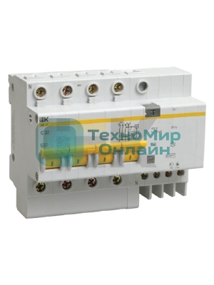 Выключатель автоматический дифференциального тока 4п C 25А 100мА тип AC 4.5кА АД-14 IEK MAD10-4-025-C-100