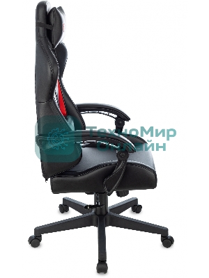 Кресло Zombie GAME TETRA черный/красный, экокожа, 120 кг, механизм качания