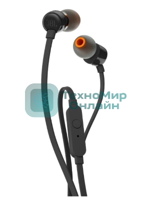 Проводные наушники JBL Tune 110 черный, внутриканальные, Jack 3.5 мм