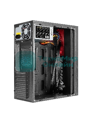 Компьютерный корпус Miditower ExeGate AA-443-AA500 (ATX, AA500 8 см, 2хUSB+HD Audio, черный)