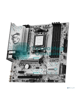 Материнская плата MSI B850M GAMING PLUS WIFI, AM5, AMD B850, 4xDDR5, 4xSATA, 2xM.2, 1xPCIe 5.0 x16, 1xPCIe 4.0 x4, 1xPCIe 3.0 x1, 1xDP, 1xHDMI, 1x5Gb LAN, Wi-Fi 7, Bluetooth 5.4, 3xUSB-C 10Gbps, 3xUSB-A 10Gbps, 3xUSB-A 5Gbps, 3x3.5 мм, 7.1, mATX