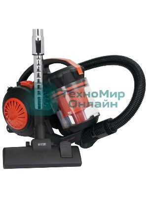 Пылесос Mystery MVC-1124 черный/оранжевый, 300/2000 Вт, уборка сухая, пылесборник контейнер 5 л
