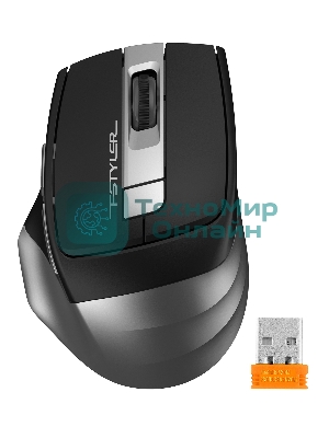 Мышь беспроводная A4Tech Fstyler FG35 серый/черный, 2000 dpi, радиоканал, USB, кнопки - 6