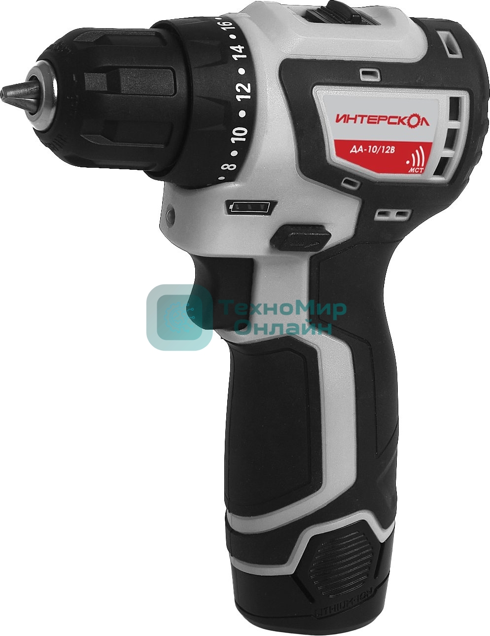 Дрель-шуруповерт аккумуляторная ИНТЕРСКОЛ ДА-10/12В 687.1.2.70, 12 В, 1,5 А·ч, аккумуляторная