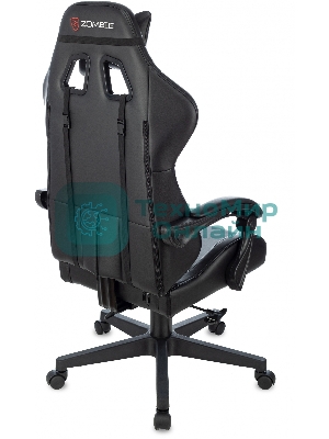 Кресло Zombie GAME TETRA черный/красный, экокожа, 120 кг, механизм качания