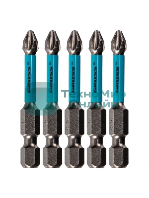 Набор бит торсионных Gross PH2x50 мм, для ударных шуруповертов, 5 шт.