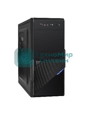 Компьютерный корпус ExeGate EX284021RUS Minitower BA-201 Black, mATX, (AA500, 80мм), 2*USB, Audio