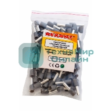 Наконечник штыревой втулочный изолированный Rexant F-9 мм 4 мм² (НШВи 4.0-9) серый