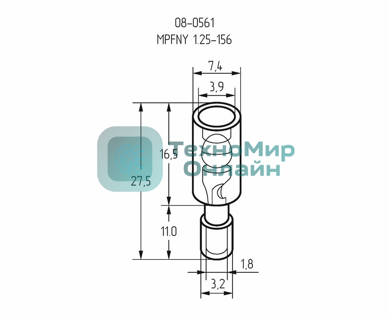 Разъем штекерный полностью изолированный Rexant штекер 4 мм 0.5-1.5 мм² (РШПи-п 1.5-4/РШИп 1,25-4) красный