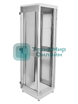 Шкаф телекоммуникационный напольный 42U (600x800) дверь стекло, черный (ШТК-М-42.6.8-1ААА-9005) (3 коробки)