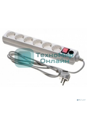 Сетевой фильтр Buro 600SH-16-1.8-W 1.8 м, 6 розеток, белый, коробка