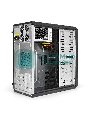 Компьютерный корпус ExeGate EX284021RUS Minitower BA-201 Black, mATX, (AA500, 80мм), 2*USB, Audio