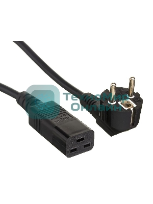 Кабель питания ExeGate Power PC19-1,8P (Евровилка Schuko->С19) VDE-250V-3*1.5-CU, черный, 16А, 1.8м