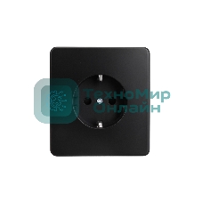 Розетка Kranz ROUND 1-ая с/з с/у, со шторками 16А оникс